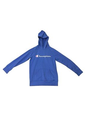 Champion Blue Hoodie Big Kids Size Medium Unisex Athleisure Sporty Comfy Casual